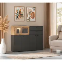 Комод System 64 с 2 ящиками графитовый