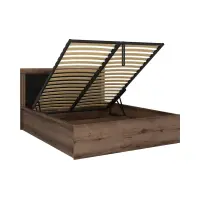 Cama Balin 160x200 con somier y contenedor roble monastery/negro