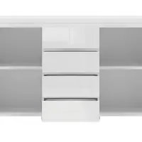 Комод Larios 143 см с 2 дверцами и 4 ящиками белый глянец