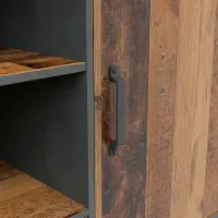 Estantería Weston 120 cm con 3 puertas, cajón y 4 estantes pino old style