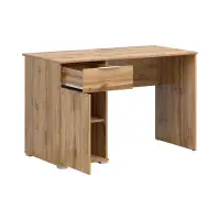 Escritorio Zele 120 cm con puertas y cajón roble wotan