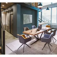 Silla tapizada Akita giratoria verde-negro