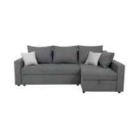 Sofá rinconera universal Przemek IV con función de cama y contenedores gris