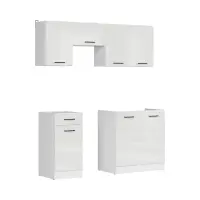 Conjunto de cocina Junona Line 170 cm brillo tiza sin encimera