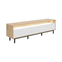 Mueble TV Gap 190 cm con 3 cajones roble artisan/blanco