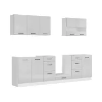 Conjunto de cocina Junona Line 260 cm gris claro brillo