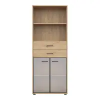 Стеллаж Space Office 80 см с 2 дверцами 2 ящиками и 2 полками дуб артизан