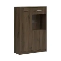 Vitrina Nepo Plus 90 cm con 2 puertas roble noble