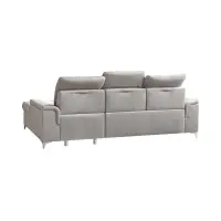 Sofá rinconera derecho Ariado convertible con arcón de terciopelo beige