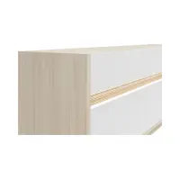 Mueble RTV Kim con 3 cajones y puertas roble riva claro/blanco