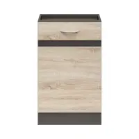 Armario bajo de cocina Junona Line 50 cm derecho roble sonoma