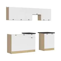 Conjunto de cocina Junona Line 230 cm blanco con encimera