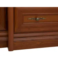 Armario de seis puertas Kent 227 cm con espejo y cajones castaño