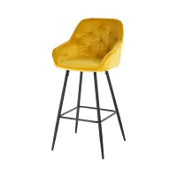 Taburete tapizado Toni amarillo