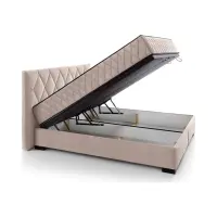 Cama continental Reve 160x200 con arcón beige