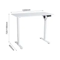 Геймерский стол Emil 2 с электрической регулировкой 120 см белый