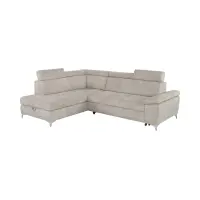 Sofá rinconera izquierdo Raul convertible con arcón beige