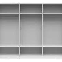 Armario de seis puertas Herford 270 cm con espejo y 6 cajones blanco