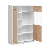 Vitrina Nepo Plus 90 cm con 2 puertas blanco/roble sonoma