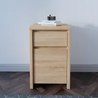 Cómoda Kaspian 49 cm con puerta y cajón roble sonoma