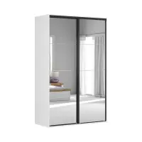 Шафа-купе Flex 150 см з дзеркалом біла