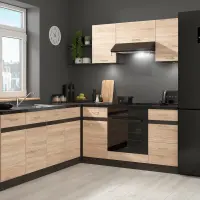 Conjunto de cocina de esquina Junona Line 200x220 derecho roble sonoma sin encimera