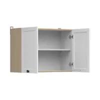 Armario de cocina superior Junona Line 80 cm con 2 puertas roble bernstein/blanco