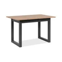 Mesa extensible rectangular Denver 120-160/80/75 roble artisan/negro