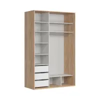 Armario de puertas correderas Flex 150 cm con espejo roble sonoma