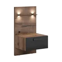 Mesita de noche Kassel 50 cm con cajón derecha roble monastery