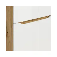 Armario de cuatro puertas Nuis 90 cm roble wotan/blanco brillo