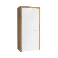 Armario de dos puertas Balder 90 cm roble riviera/blanco brillo