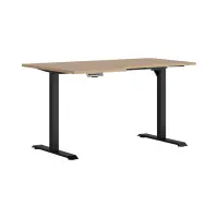 Escritorio de esquina con regulación eléctrica Space Office 140 cm izquierdo roble artisan