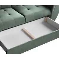 Sofá de dos plazas Doria con arcón de terciopelo verde