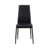 Silla tapizada Wani ecopiel negra