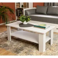 Ława Nepo Plus 115x56 z półką biała