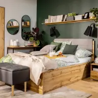 Cama Zele 160x200 roble wotan