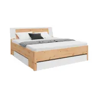 Cama Saturn 180x200 con 3 cajones roble artisan/blanco