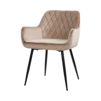 Silla tapizada Nicolas de terciopelo beige
