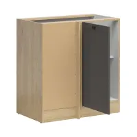 Mueble de cocina bajo rinconero Junona Line izquierdo roble bernstein/grafito ocupa rincón 100x60 cm