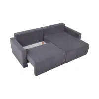 Универсальный угловой диван Rufio раскладной с ящиком вельветовый серый