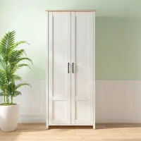 Armario de dos puertas Loksa 84 cm pino andersen blanco/roble grandson