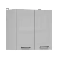 Armario de cocina superior Junona Line 80 cm de dos puertas gris claro brillo