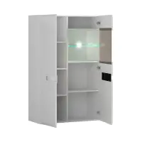 Vitrina Azteca Trio 90 cm con 2 puertas blanco brillo