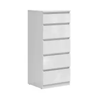 Cómoda Tetrix 50 cm con 5 cajones blanco brillo