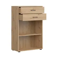 Estantería Space Office 80 cm con 2 cajones y 2 estantes roble artisan