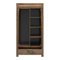Armario de dos puertas Torin 102 cm con cajón roble ribbeck marrón