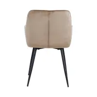 Silla tapizada Nicolas de terciopelo beige