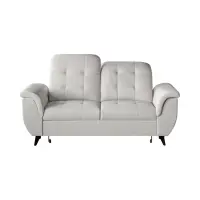 Sofá de dos plazas Doria con arcón de terciopelo crema