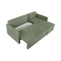 Sofá rinconera universal Imros convertible con arcón verde